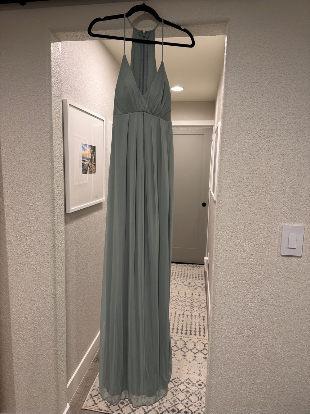 Azazie Sage Green Chiffon Maxi Dress
